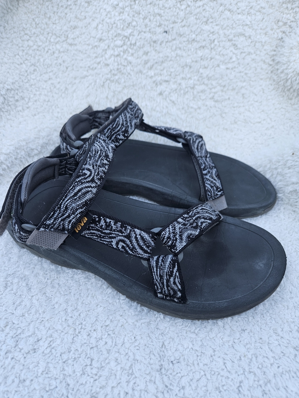 Teva Women's Black & White Patterned Strap Sandals